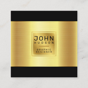 Elégant or et Carte de visite noir avec lin or