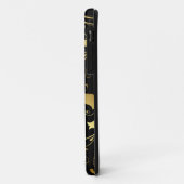 Élégant or et coque iphone floral noir (Dos/Gauche)