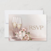 Elegant or et ivoire Faire-part de mariage RSVP (Devant)