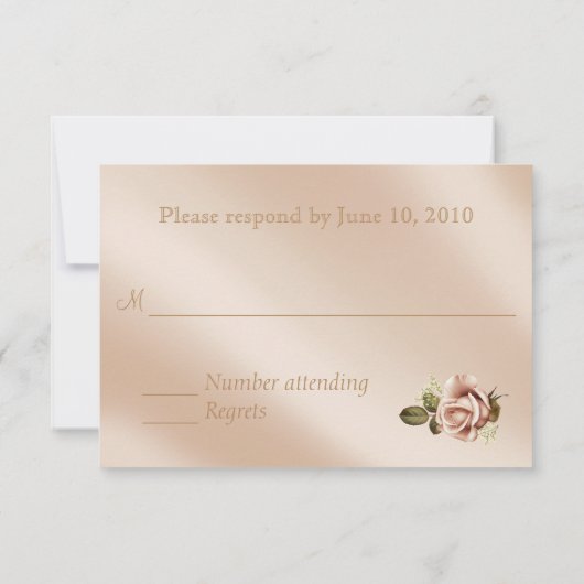 Elegant or et ivoire Faire-part de mariage RSVP (Dos)