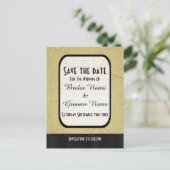 Élégant or et noir carte de rappel de date de mari (Debout devant)