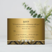 Elegant or et noir Damask RSVP (Debout devant)