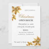 Elégant or et vert sapin de Noël Invitation (Dos)