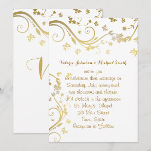 Élégant or, faire-part de mariage personnalisé