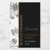 Élégant or fait maison cannelle Extrait Étiquette (Étiquettes simples)