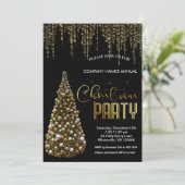 Elégant or festif sapin de Noël Invitation (Debout devant)