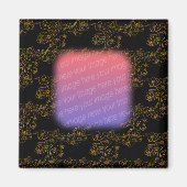 Elégant Or Fleurs Design Aimant Photo (Devant)