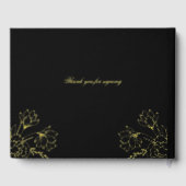 Elégant or Floral Fleurs Mariage noir (Verso)