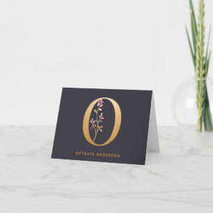 Elégant or floral O Monogram chic Personnalisé