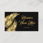 Elégant or Golden Palms noir Carte de visite (Devant)