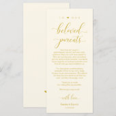 Elégant or jaune, Carte de remerciements de réglag (Devant / Derrière)