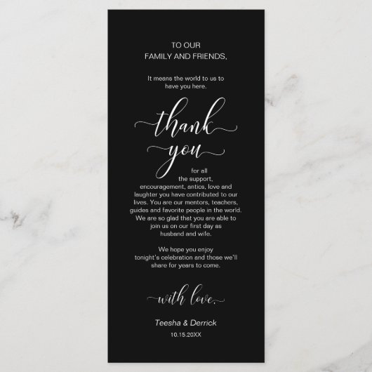 Elégant or jaune, Carte de remerciements de réglag (Devant)