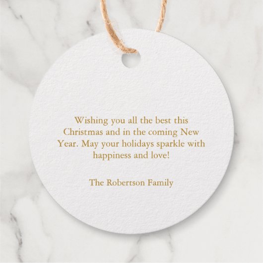 Élégant or "Joyeux Noël" étiquette cadeau (Dos)