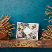 Élégant or Joyeux Noël Photo Collage Plaque (Côté)