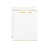 Élégant or manuscrit script texte Modèle plat (Devant/Arrière en situation)