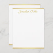 Élégant or manuscrit script texte Modèle plat (Devant / Derrière)