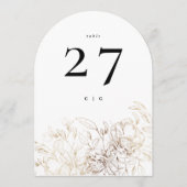 Elegant or Mariage Botanique Arche Numéro de table (Devant)