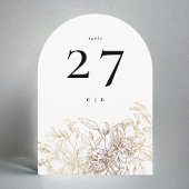 Elegant or Mariage Botanique Arche Numéro de table