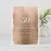 Elégant Or Metallic Adulte Anniversaire Invitation (Debout devant)