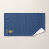 Elégant or Monogramme bleu marine (Serviette à main)