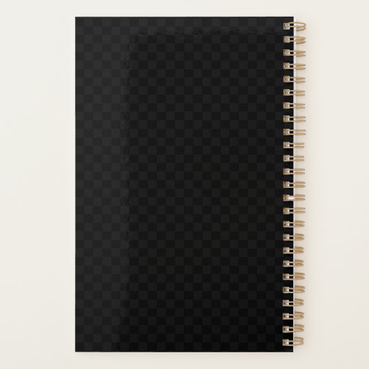 Élégant or Monogramme Noir À damiers annuel (Dos)