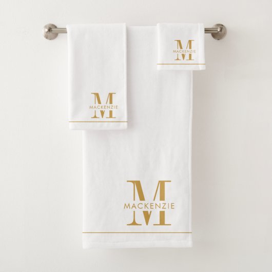Élégant or Monogramme Nom Blanc (En situation)