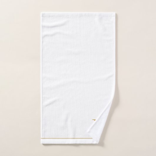 Élégant or Monogramme Nom Blanc (Serviette à main)