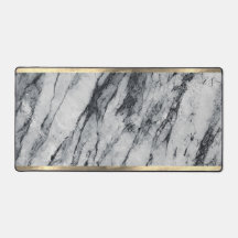 Elegant Or Noir et Marbre blanc Ajouter Monogramme