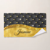 Élégant or noir faux rhinocéros monogramme (Serviette à main)