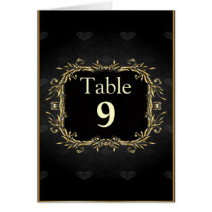 Élégant or noir Mariage de régal Numéro de table