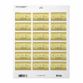 Élégant or noir Mariage Étiquettes de adresse Mono (Feuille entière)