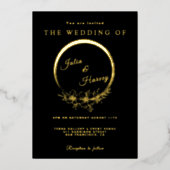 Elégant or noir Mariage Foil Invitation (Recto)