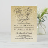 Elégant or Nouvel An Faire-part de mariage (Debout devant)