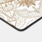 Elégant or Oeil Soleil Lune Mandala Blanc (Coin)