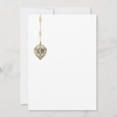 Élégant or ornements Noël Fête Invitation (Dos)