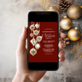 Élégant or ornements Noël Fête Invitation