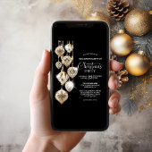 Élégant or ornements Noël Fête Invitation