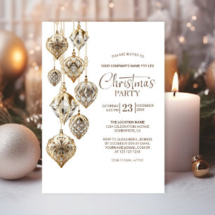 Élégant or ornements Noël Fête Invitation
