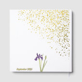 Elégant or & Pale Purple Aquarelle Iris Mariage (Verso)