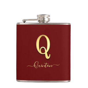 Élégant or personnalisé Monogramme Q Nom Flacon