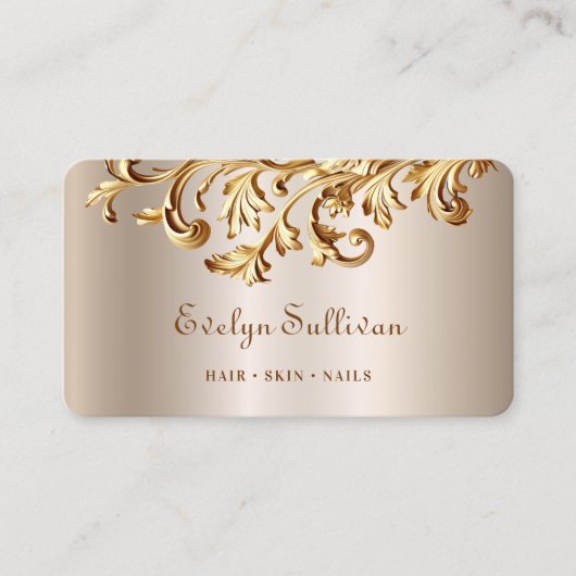 Élégant or rococo ornements carte de visite (Devant)