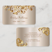 Élégant or rococo ornements carte de visite (Devant / Derrière)