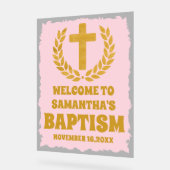 Élégant or rose fille Baptême Accueil Frosted (Angle)