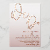 Elégant or Rose Nous faisons faire-part de mariage (Recto)