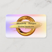 Elégant or rose, or moderne anneau carte de visite (Devant)