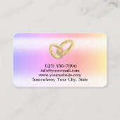 Elégant or rose, or moderne anneau carte de visite (Dos)