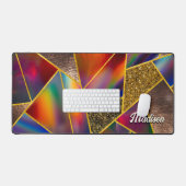 Elégant or rouge holographique géométrique (Clavier et souris)