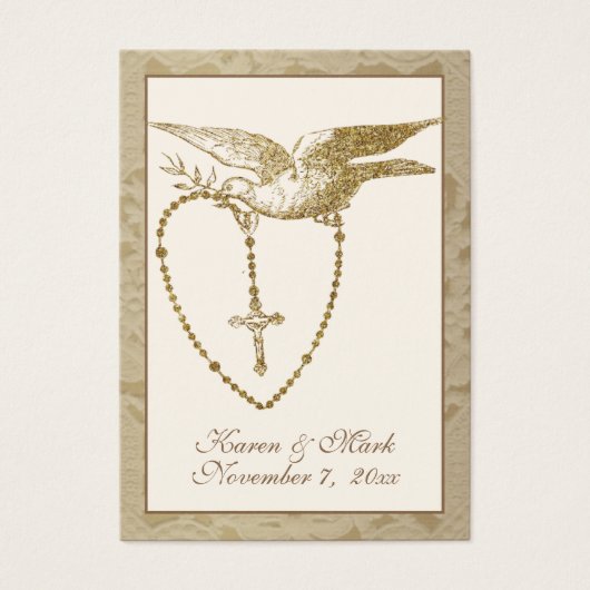 Elégant or Saint-Esprit Mariage Cartes saintes (Devant)