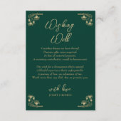 Elégant or sur vert Art Déco souhaitant bien Carte (Devant)