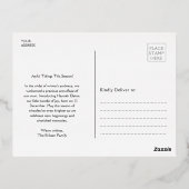 élégant or texte vacances faire-part de naissance (Verso)